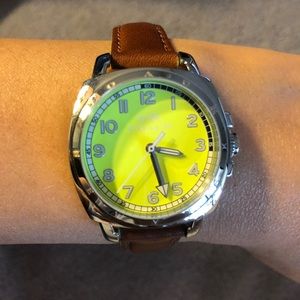 Women’s Coach Green Face Leather Strap Watch